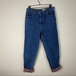 Eddie Bauer Denim Vintage Plaid Fleece Pants